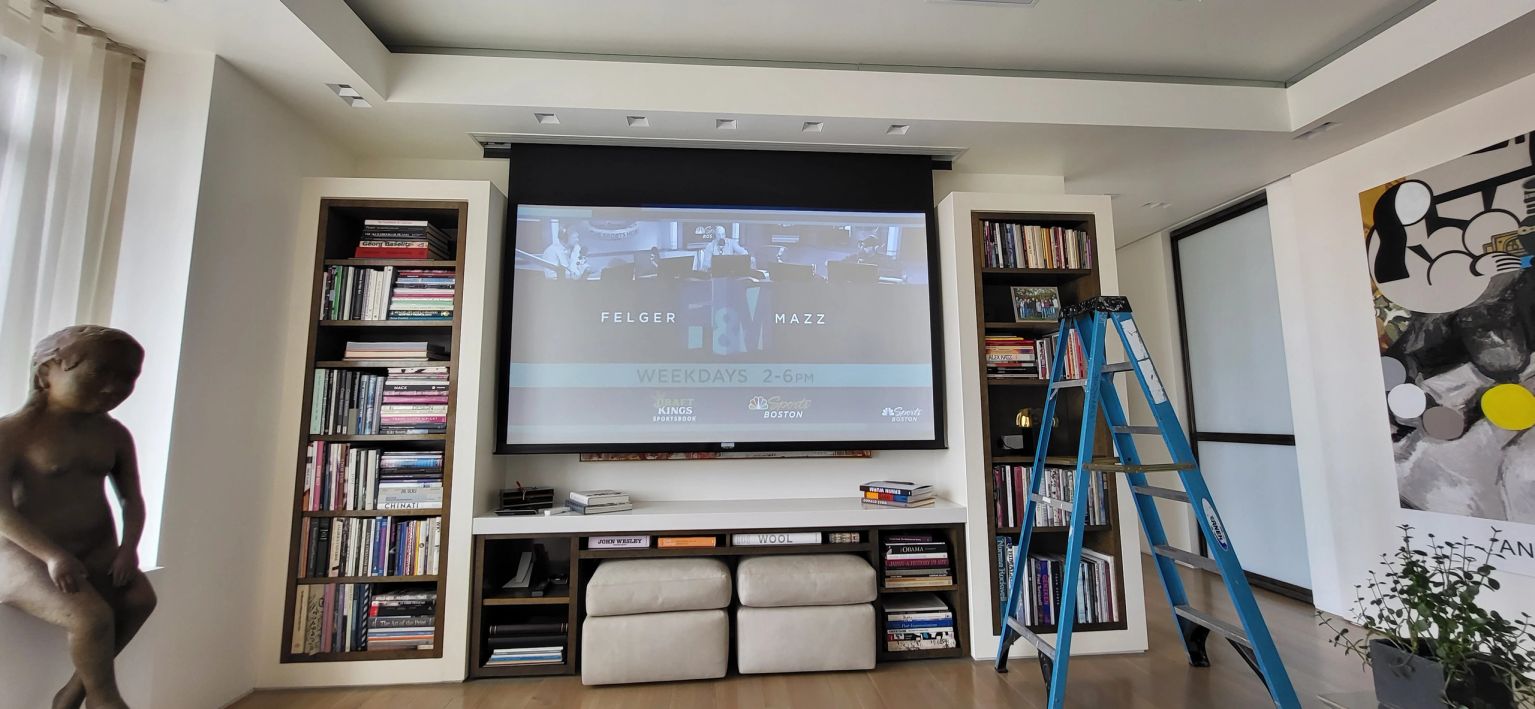 Projection system installation in progress